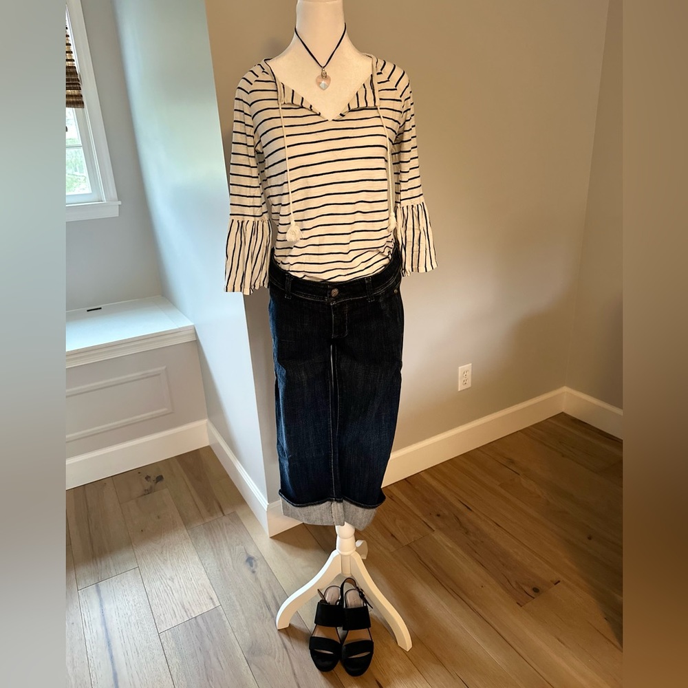 Indigo Hand cropped denim